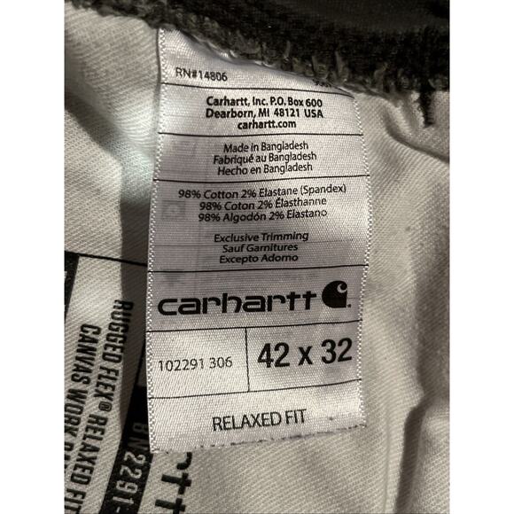 Carhartt Men’s 42x31 Canvas Carpenter Workwear Gray Outdoor Workwear Travel - Picture 14 of 14